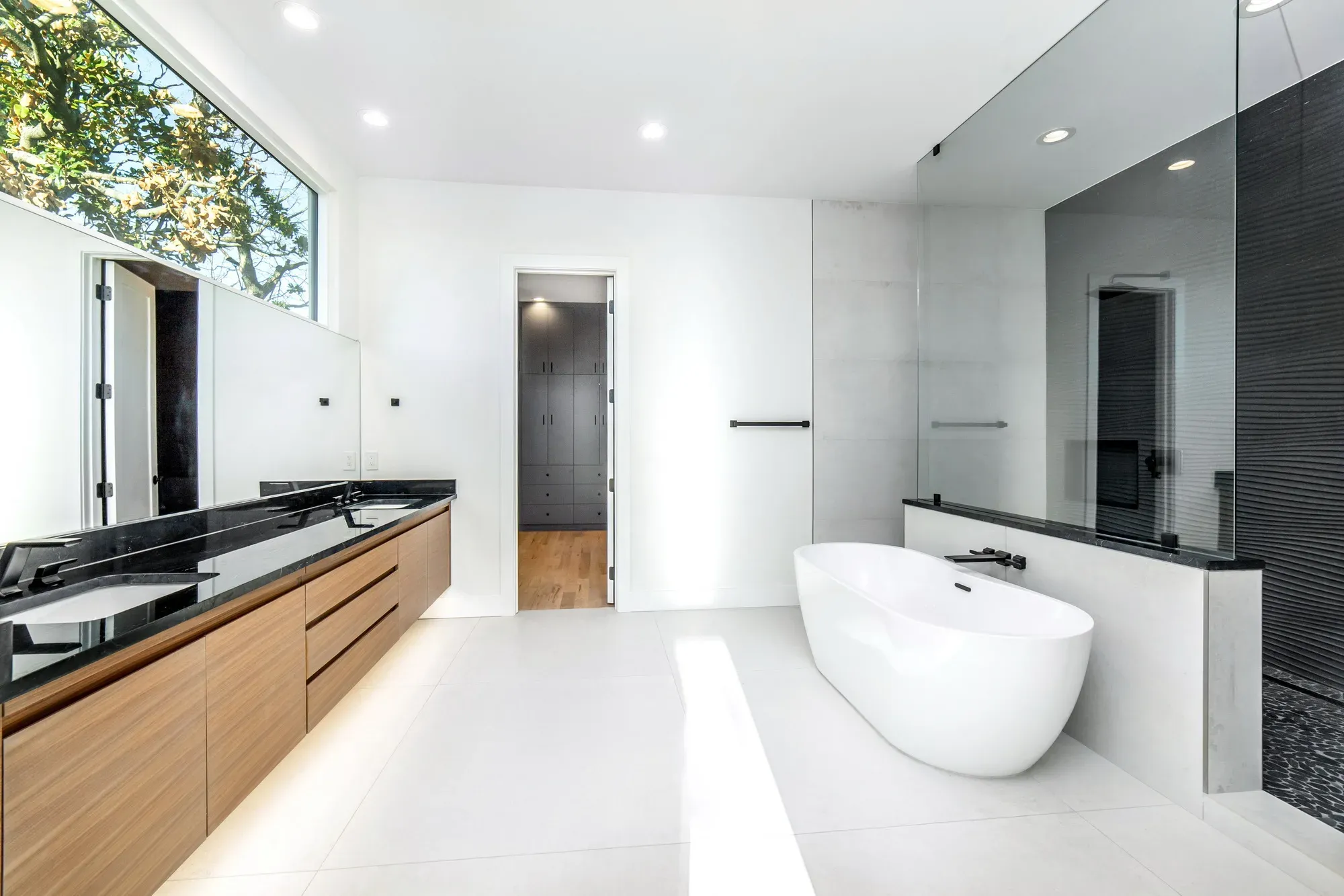 Walnut & Black Marble Bathroom