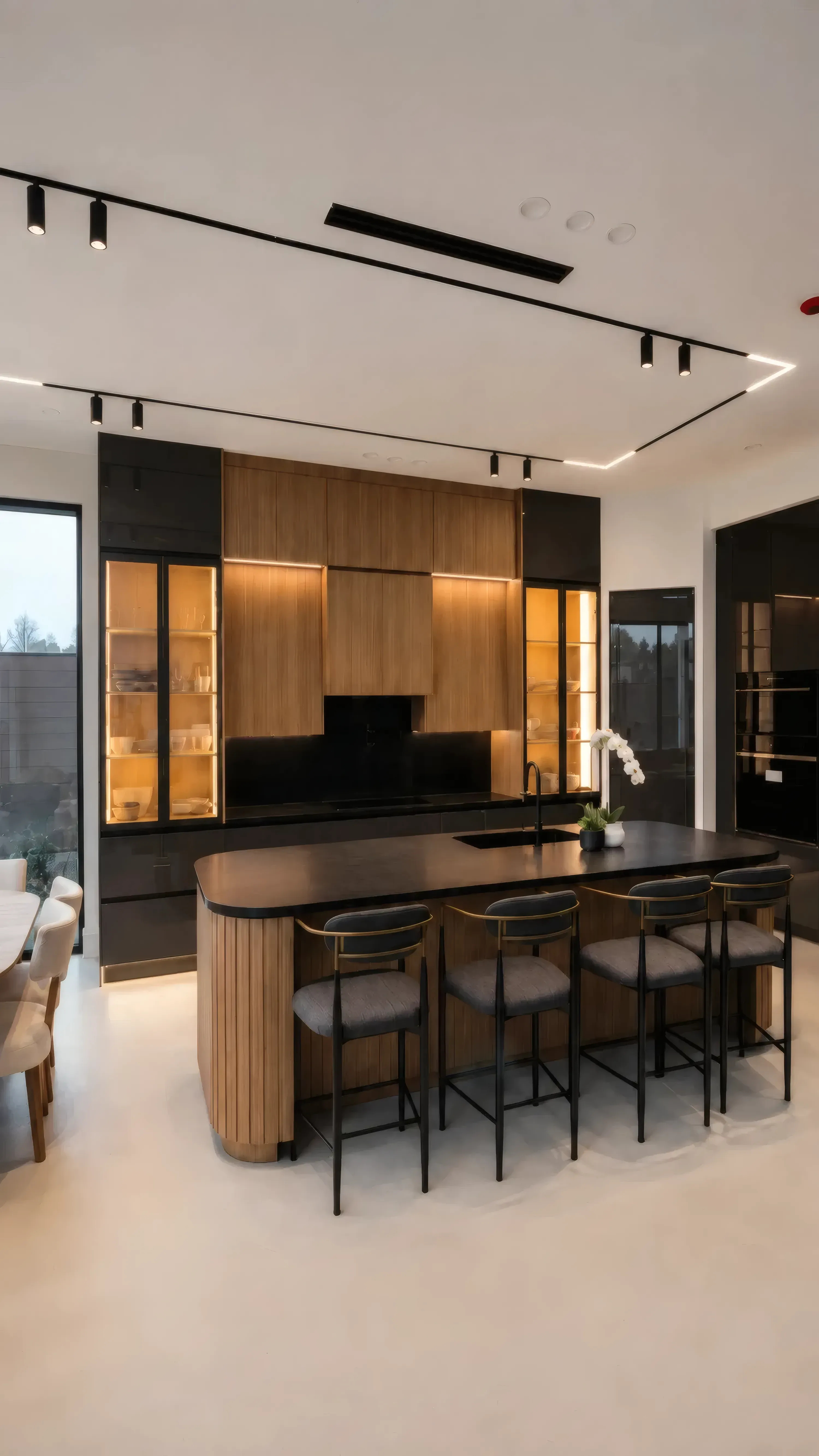 Fluted Oak Kitchen, view 2