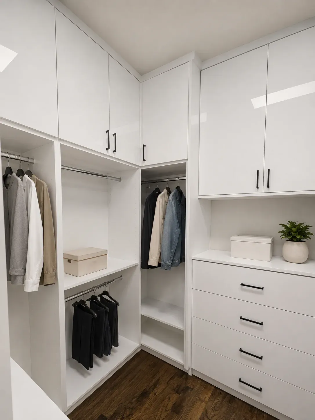Bright White Walk-In Closet, view 2